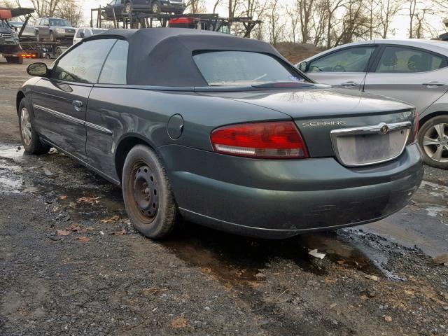 1C3EL45T73N606558 - 2003 CHRYSLER SEBRING LX GREEN photo 3