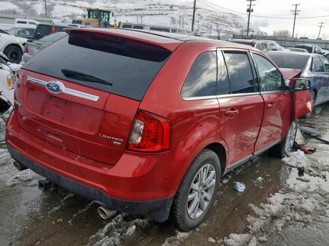 2FMDK4KC9BBA56896 - 2011 FORD EDGE LIMIT RED photo 4