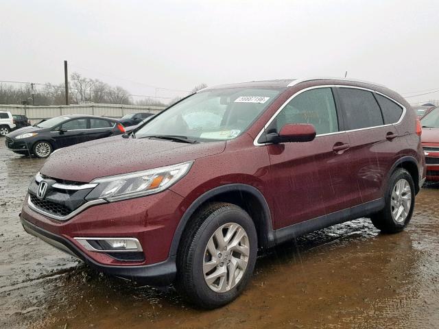 2HKRM4H72FH628142 - 2015 HONDA CR-V EXL RED photo 2