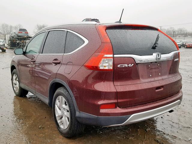 2HKRM4H72FH628142 - 2015 HONDA CR-V EXL RED photo 3