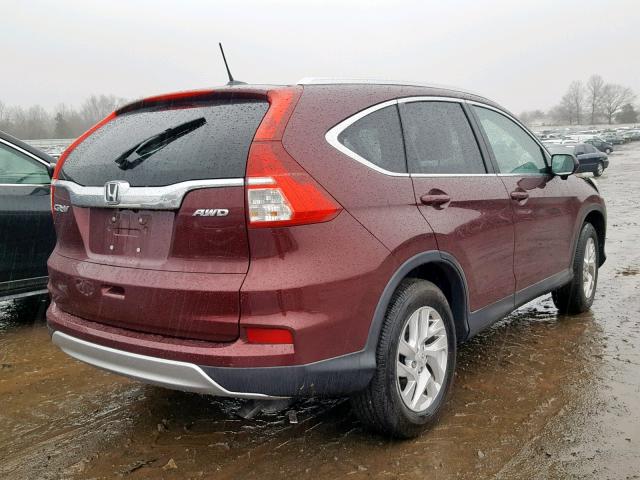 2HKRM4H72FH628142 - 2015 HONDA CR-V EXL RED photo 4