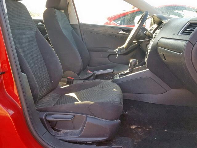 3VW2K7AJ2CM393131 - 2012 VOLKSWAGEN JETTA BASE Կարմիր լուսանկար 5