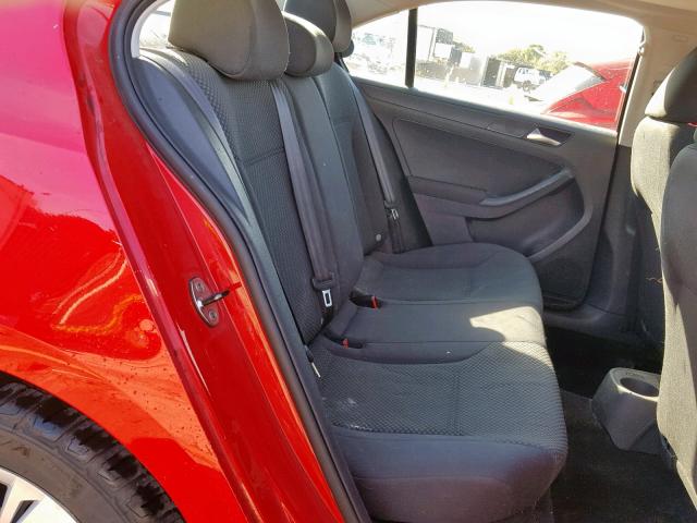 3VW2K7AJ2CM393131 - 2012 VOLKSWAGEN JETTA BASE Կարմիր լուսանկար 6