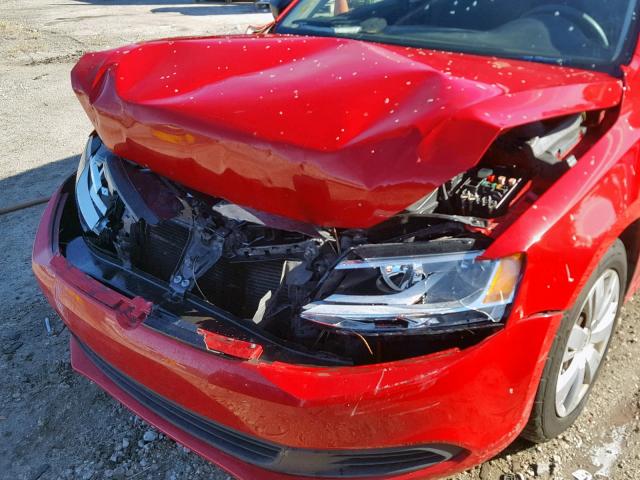 3VW2K7AJ2CM393131 - 2012 VOLKSWAGEN JETTA BASE Կարմիր լուսանկար 9