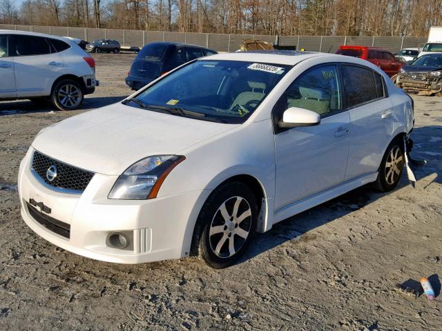 3N1AB6AP6CL623176 - 2012 NISSAN SENTRA 2.0 WHITE photo 2