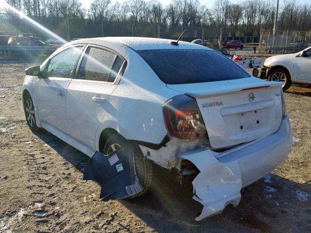 3N1AB6AP6CL623176 - 2012 NISSAN SENTRA 2.0 WHITE photo 9