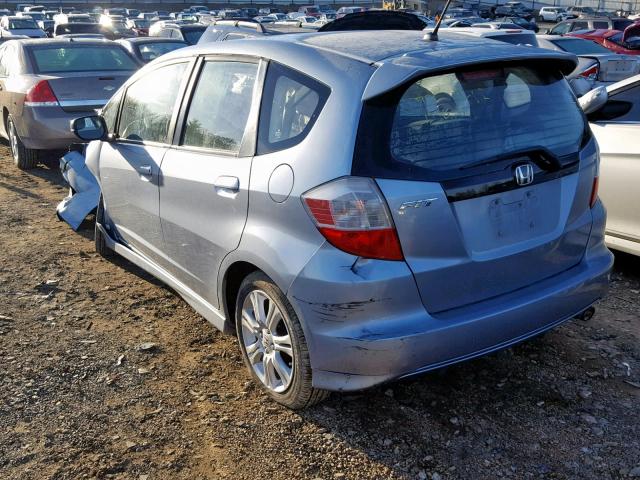 JHMGE8H56BC024463 - 2011 HONDA FIT SPORT BLUE photo 3