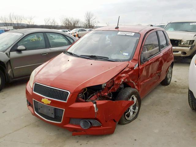 KL1TD66E99B323088 - 2009 CHEVROLET AVEO LS RED photo 2