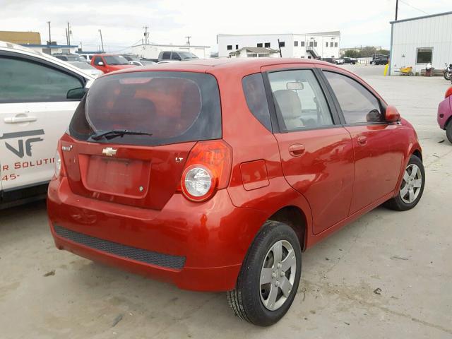 KL1TD66E99B323088 - 2009 CHEVROLET AVEO LS RED photo 4