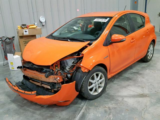 JTDKDTB30C1017188 - 2012 TOYOTA PRIUS C ORANGE photo 2