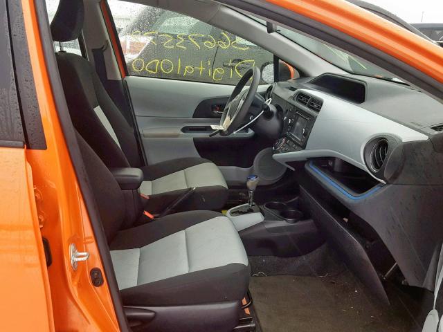 JTDKDTB30C1017188 - 2012 TOYOTA PRIUS C ORANGE photo 5