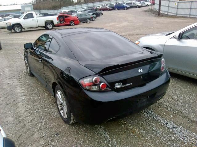 KMHHM66D88U265012 - 2008 HYUNDAI TIBURON GS BLACK photo 3