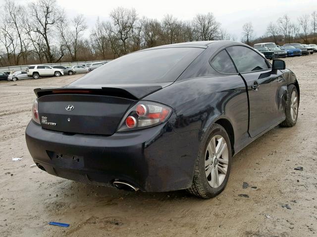 KMHHM66D88U265012 - 2008 HYUNDAI TIBURON GS BLACK photo 4