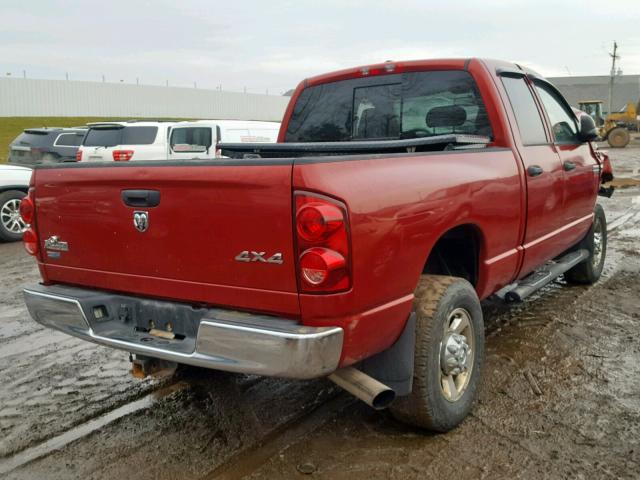 3D7KS28A78G155704 - 2008 DODGE RAM 2500 S RED photo 4