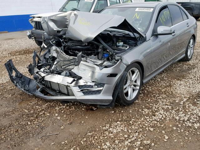 WDDGF4HB2CR206615 - 2012 MERCEDES-BENZ C 250 SILVER photo 2