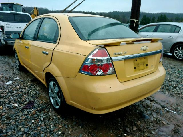 KL1TG56E09B621515 - 2009 CHEVROLET AVEO LT YELLOW photo 3