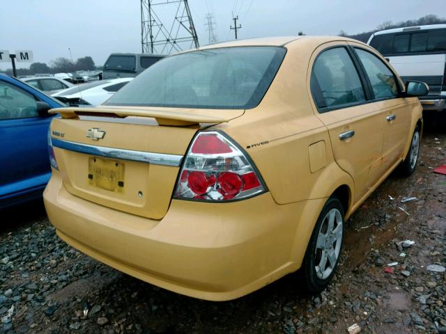 KL1TG56E09B621515 - 2009 CHEVROLET AVEO LT YELLOW photo 4