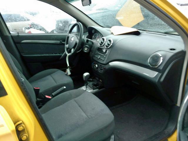 KL1TG56E09B621515 - 2009 CHEVROLET AVEO LT YELLOW photo 5