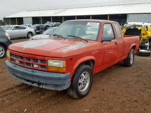 1B7GL23X9TS566435 - 1996 DODGE DAKOTA RED photo 2