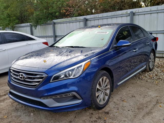 5NPE34AF6FH186372 - 2015 HYUNDAI SONATA SPO BLUE photo 2