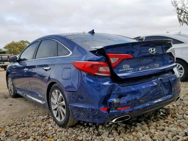 5NPE34AF6FH186372 - 2015 HYUNDAI SONATA SPO BLUE photo 3