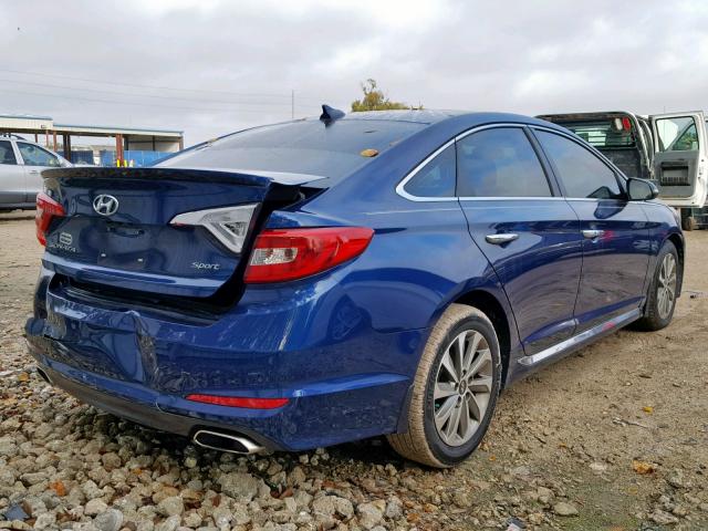 5NPE34AF6FH186372 - 2015 HYUNDAI SONATA SPO BLUE photo 4