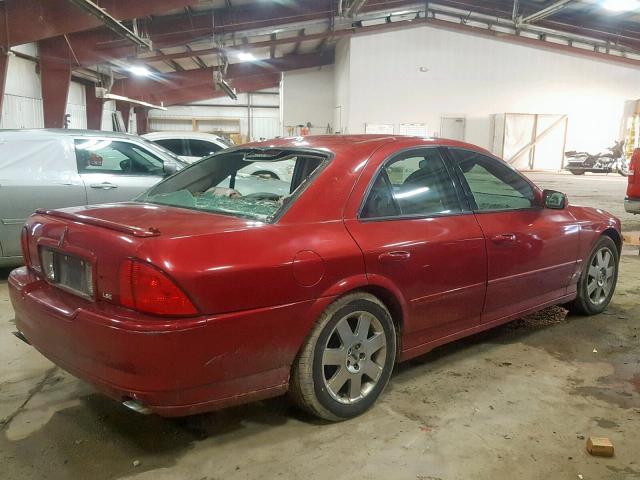 1LNHM87A94Y633605 - 2004 LINCOLN LS BURGUNDY photo 4