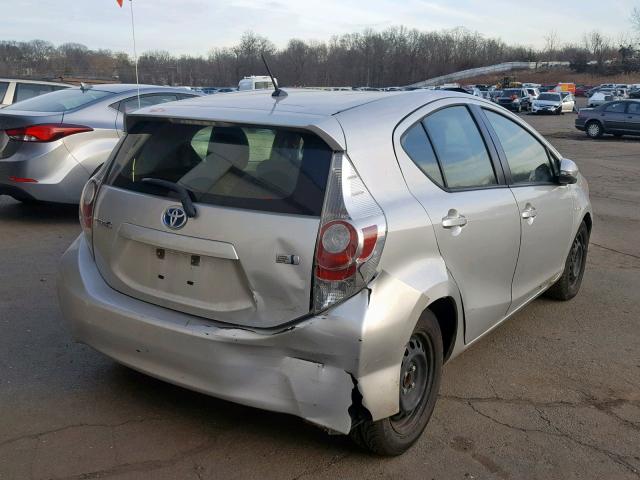 JTDKDTB3XE1573267 - 2014 TOYOTA PRIUS C SILVER photo 4