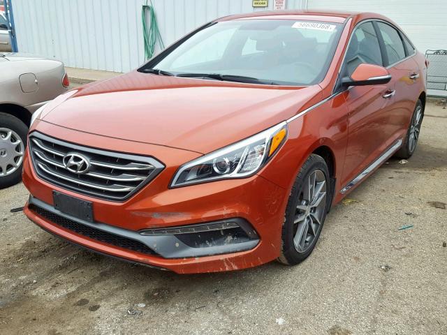 5NPE34AB5FH187333 - 2015 HYUNDAI SONATA SPO ORANGE photo 2