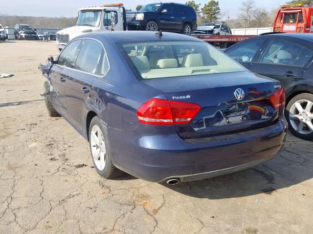 1VWBS7A31EC049957 - 2014 VOLKSWAGEN PASSAT SE BLUE photo 3