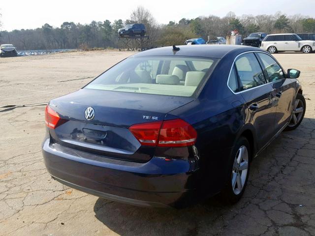 1VWBS7A31EC049957 - 2014 VOLKSWAGEN PASSAT SE BLUE photo 4