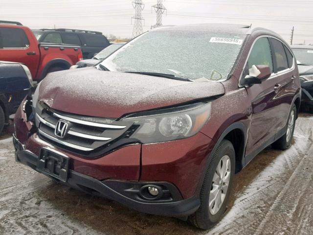 5J6RM4H74DL083029 - 2013 HONDA CR-V EXL BURGUNDY photo 2