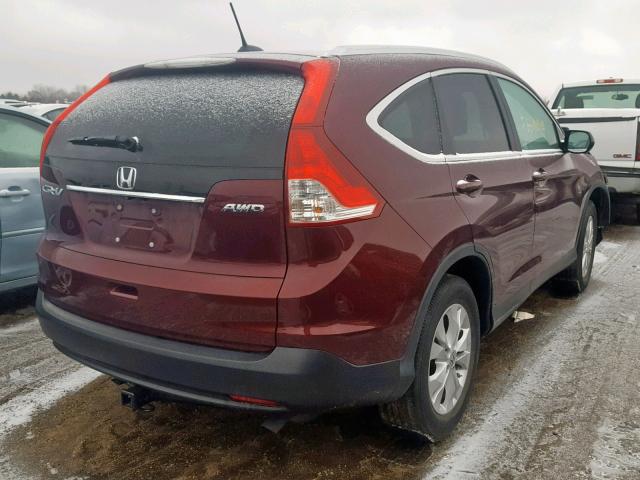 5J6RM4H74DL083029 - 2013 HONDA CR-V EXL BURGUNDY photo 4