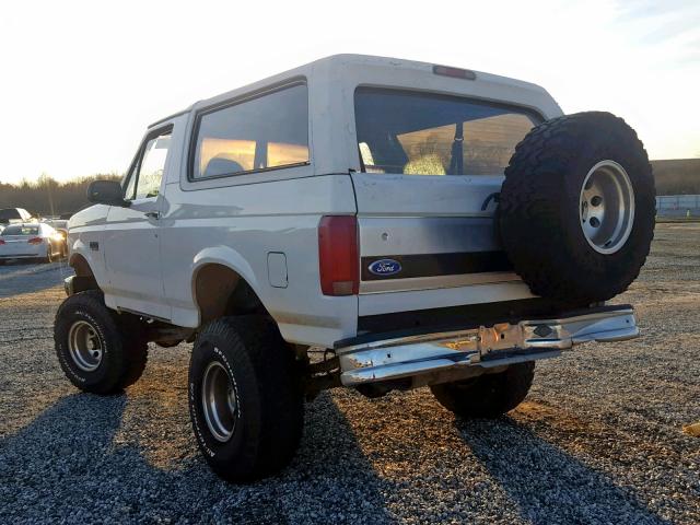 1FMEU15N3NLA32463 - 1992 FORD BRONCO U10 WHITE photo 3