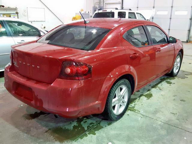 1B3BD1FB4BN577164 - 2011 DODGE AVENGER MA RED photo 4