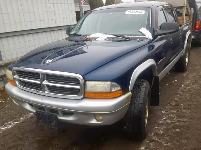 1B7HG48N12S602709 - 2002 DODGE DAKOTA QUA BLUE photo 2