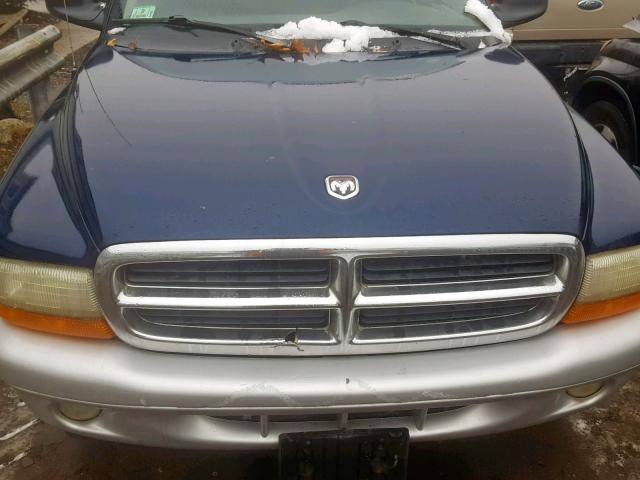 1B7HG48N12S602709 - 2002 DODGE DAKOTA QUA BLUE photo 7