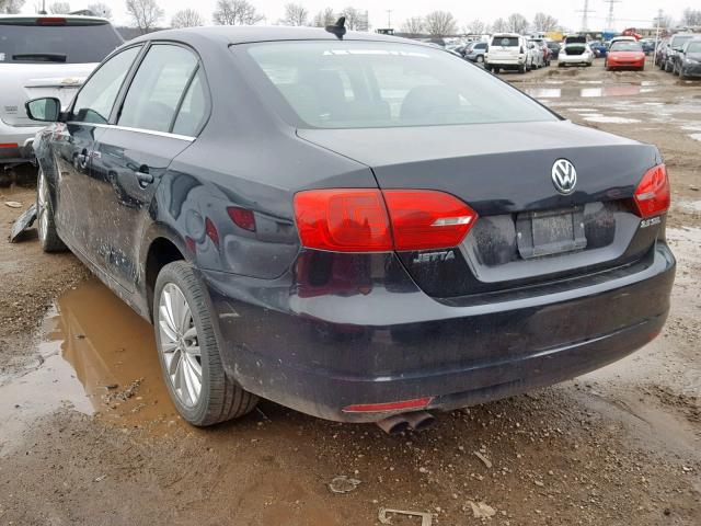 3VWLZ7AJ8BM316424 - 2011 VOLKSWAGEN JETTA SEL BLACK photo 3