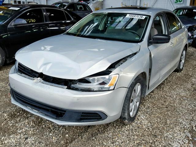 3VW2K7AJ9CM352883 - 2012 VOLKSWAGEN JETTA BASE SILVER photo 2