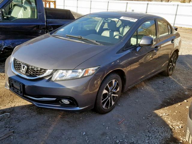 2HGFB2F94DH513048 - 2013 HONDA CIVIC EXL GRAY photo 2