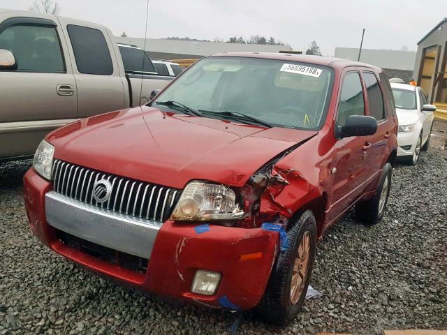 4M2YU561X6KJ14793 - 2006 MERCURY MARINER RED photo 2