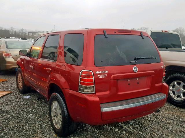 4M2YU561X6KJ14793 - 2006 MERCURY MARINER RED photo 3