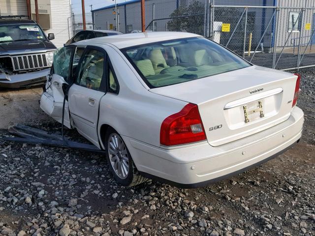 YV1TH592661432242 - 2006 VOLVO S80 2.5T WHITE photo 3