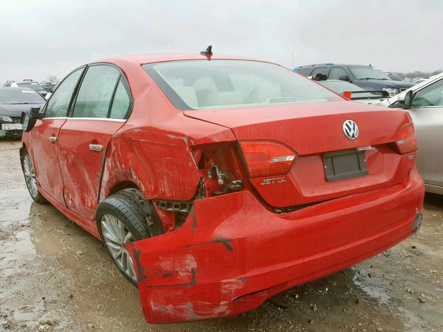 3VWLL7AJ2DM372721 - 2013 VOLKSWAGEN JETTA TDI RED photo 3