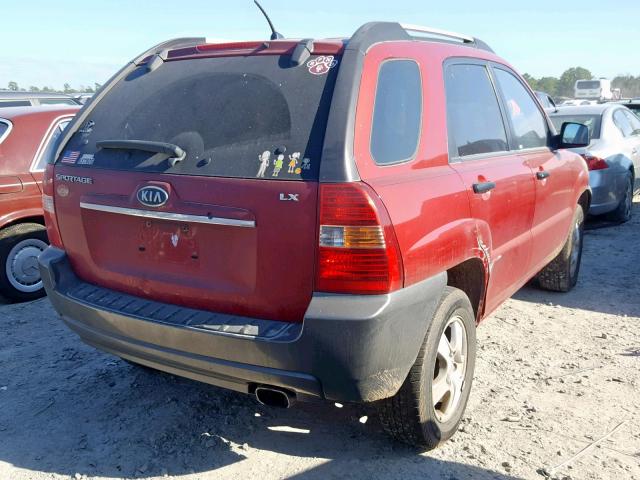 KNDJF724087458619 - 2008 KIA SPORTAGE L RED photo 4