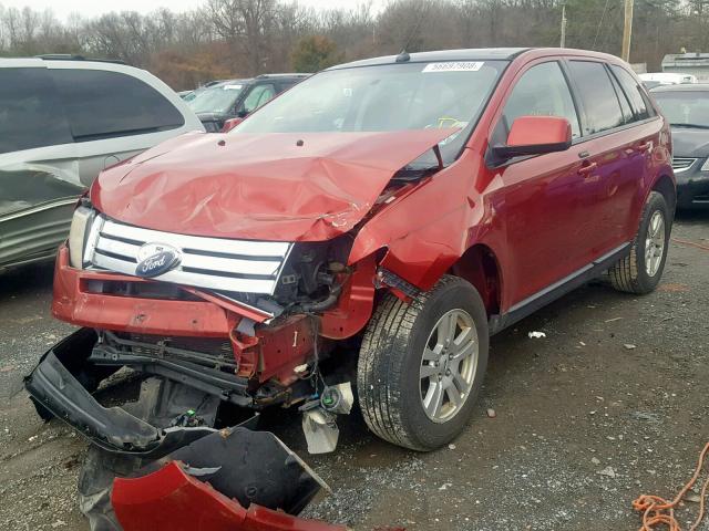 2FMDK48C08BA54910 - 2008 FORD EDGE SEL RED photo 2