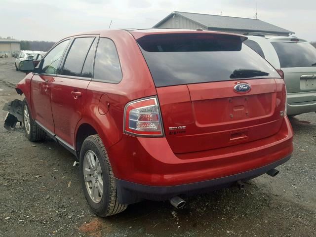 2FMDK48C08BA54910 - 2008 FORD EDGE SEL RED photo 3