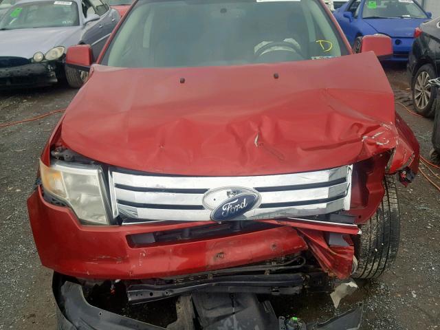 2FMDK48C08BA54910 - 2008 FORD EDGE SEL RED photo 7