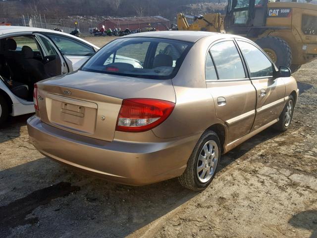 KNADC125546331227 - 2004 KIA RIO TAN photo 4