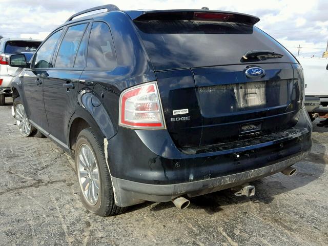 2FMDK38C88BA37914 - 2008 FORD EDGE SEL BLACK photo 3